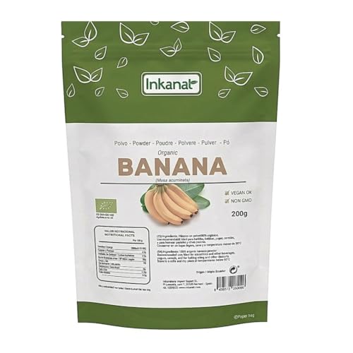 Banana en Polvo Bio 200g – Natural, Sin Azúcares Añadidos, Ideal para Batidos, Repostería y Smoothies – INKANAT