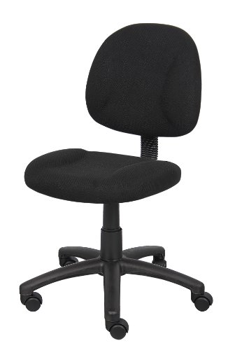 Boss Office Products Nylon Black Boss Office Deluxe Posture Chair, 25" W X 25" D X 35-40" H #TOP5