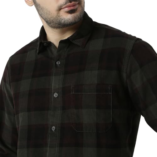 Image of Spykar Men's Slim Fit N /A Full Sleeve Checked Casual Shirts