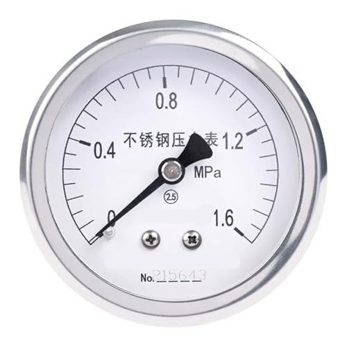 Manomètre de pression d'air Y60BFZ axial en acier inoxydable fiable