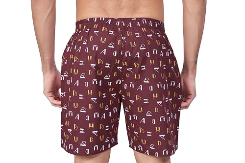Image of Nermosa Pure Cotton Comfortable & Breathable Printed Regular Shorts /Boxer for Men, Pack of 3
