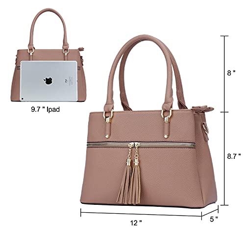 KKXIU Women Satchel Bags Handle Shoulder Handbags and Purses Pockets Zipper Leather Crossbody Bags … - Image 4