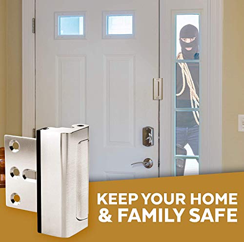 Door Lock For Home Security (2-Pack) - Easy To Install Door Latch Device, Aluminum Construction, Satin Nickel Door Locks For Door Security | Child Proof & Tamper Resistant, Door Locks #TOP4