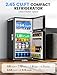 COWSAR 2.5 Cu.Ft Dorm Fridge with Freezer, Double Reversible Door Compact Refrigerator with 2 Removable Shelves, Commercial Drink Fridge for Bedroom, Office, Kitchen, Dorm, Black