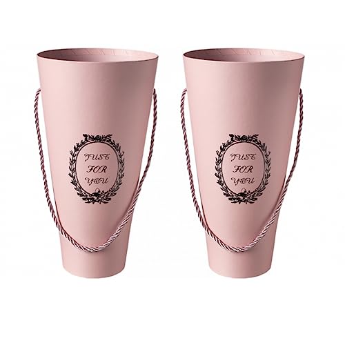Image of Oasis Paper Gift Bag, 2pcs, Tall With Handle Empty, Decorative, Reusable, 30x9 cm, Multipurpose Birthday, Anniversary, Wedding, Return Gifts Hamper Packaging Porto Cone Pink