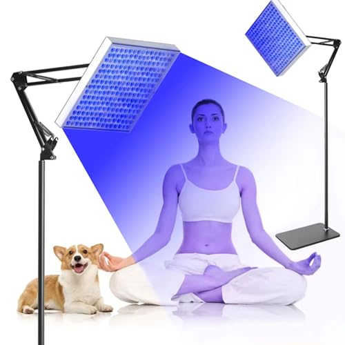 Lampe de bronzage LED 45W corps et visage avec support réglable bleu - 2