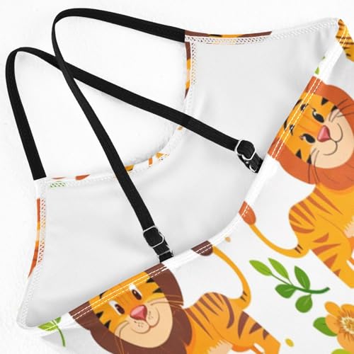 Cute Lovely Tiger Girls One-Piece Swimsuit Beach Bathing Suit4