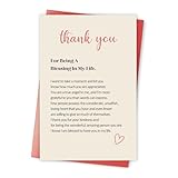 Qiavor Heartfelt Thank You Card for Friend Family Coworker, Poem Appreciation Card for Teacher Doctor Nurse, Appreciation Gift for Woman Man, Thank You for Being a Blessing in My Life
