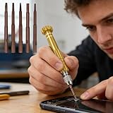 5 in 1 Magnetic Mini Screwdriver Set 5 Inch Aluminum Alloy Pocket Screwdriver Compact Tool for Eyeglass Repair Electronics Watch Laptop and Small Devices