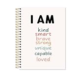 OSLYSOF Positive Affirmation Gifts Spiral Notebook, Boho Rainbow Affirmation Journal, I am Kind Brave Smart Motivational Notebooks for Note Taking, 5.5x8.3 Inch with 164 Pages