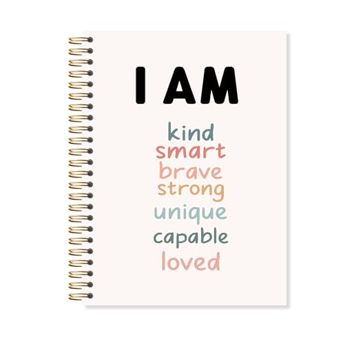 OSLYSOF Positive Affirmation Gifts Spiral Notebook, Boho Rainbow Affirmation Journal, I am Kind Brave Smart Motivational Notebooks for Note Taking, 5.5x8.3 Inch with 164 Pages