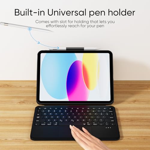 PAUL B for iPad 11th/10th Gen Case with Keyboard 11/10.9 inch A16 2025/2022,Handbag Design Wireless Keyboard Cover for iPad 11/10 Gen, with Pencil Holder,Multi-Touch Trackpad - Image 4