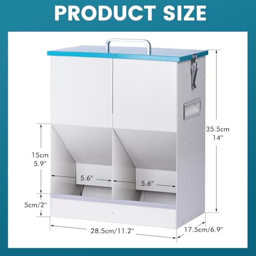 BREUAILY Automatic Cat Feeder for 2 Cats 10L Dry Food Dispenser Pet with Double Hopper Large Capacity Gravity Metal Automatic Pet Feeder for Small/Medium Pet - Image 2