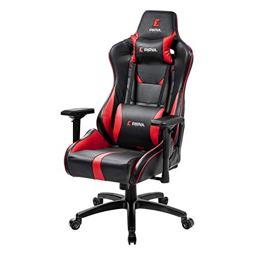 イーサプライ ゲーミングチェア バケットシート 160度リクライニング 高耐荷重150kg ランバーサポート 4Dアームレスト ハイバック ウレタンキャスター eスポーツ レッド/ブラック EZ15-SNCL022