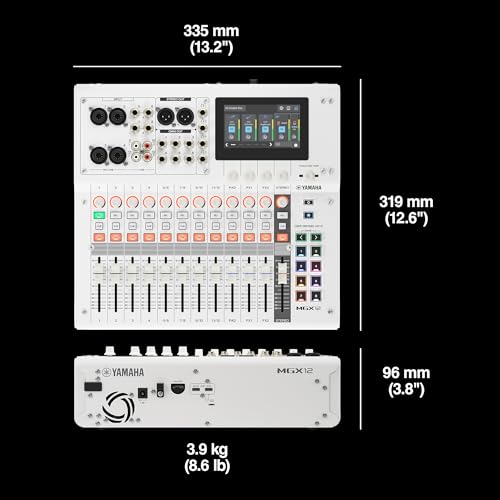 Image of Yamaha MGX12 18ch Digital Mixing Console, Dual USB-C Audio Interface, Includes Cubase Al, WaveLab Cast LE, Basic FX Suite and Steinberg Plus Software Bundle, White MGX12 W