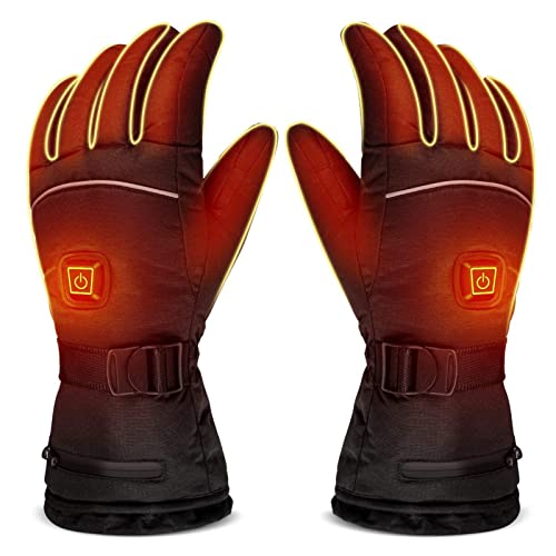 QFFL Gants D'hiver Chauffants Avec 3 Niveaux de Chauffage, Alimenté par Pile Écran Tactile Gants Chauds Pour le Cyclisme, Moto, Randonnée, Planche a Neige (Size : L) Cover