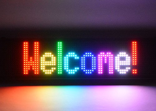 Aftertech® RGB SMS INSEGNA LED 80x12 SCORREVOLE PUBBLICITARIA PANNELLO CAMBIACOLORE