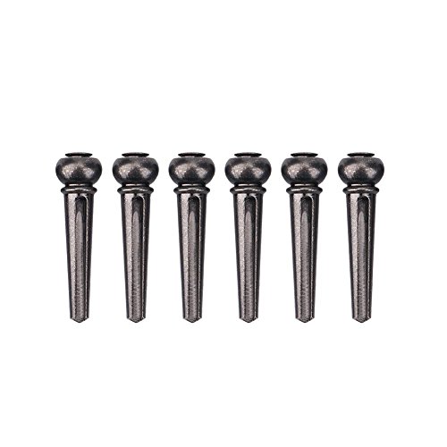 Pacote com 6 pinos de ponte de violão, conjunto de pinos de ponte de corda de guitarra para violão p