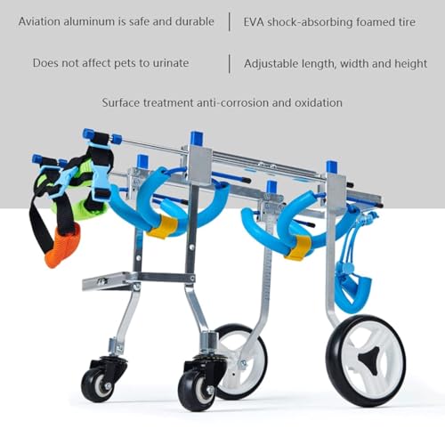 Silla de ruedas para perros discapacitados con carrito Ayu de cuatro ruedas 4