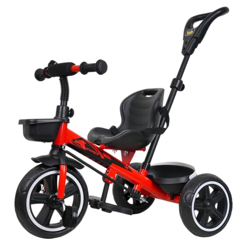 Luusa TFT RX-500 Kids Tricycle with Parental Control Seat and seat Belt for age group 2+ years Carrying Capacity Upto 25kgs(Red) Proudly MADE IN INDIA