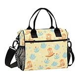 Aslsiy Kids Insulated Lunch Bag Wild West Cowboy Boots...