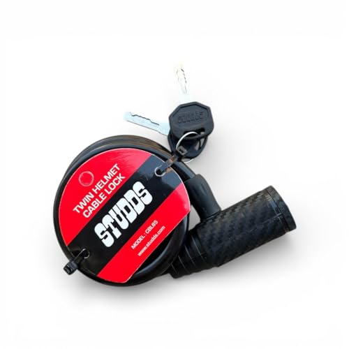 Image of Studds Heavy Duty Helmet Cable Lock for Motorcycle & Scooter - Anti-Theft Braided Steel Security Wire with 2 Computerized Keys - Universal Fit, Weather-Proof (Black) (CBL 85 (85 CM))