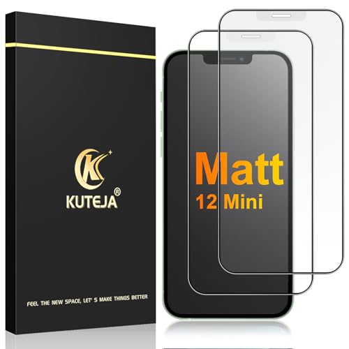 Kuteja Matt Panzer Schutz Glas für iPhone 12 Mini [2 Stück], 9H Härte Full Screen Matte Schutzfolie, Anti-Fingerabdruck,...