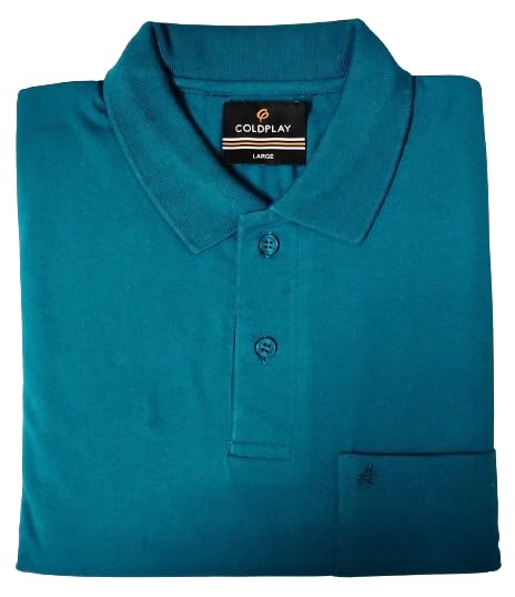 Image of COLDPLAY Men's Cotton Blend Solid Polo T-Shirt | Men's Half Sleeve Polo T-Shirt