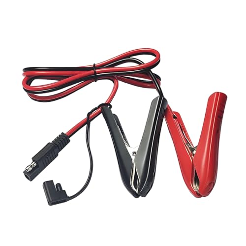 3.2FT 12V 14AWG Alligator Crocodile Clip to SAE Connector, Quick Release SAE Battery Alligator Clamp with Wire, Quick Disconnect Adapter Charging Extension Cable for Car Solar Power (Crocodile Clip)