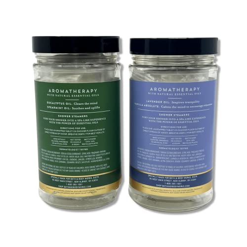 Bath & Body Works - Aromatherapy - Shower Steamers, 6 Tablets Each - 2 Pack Bundle - Lavender Vanilla and Eucalyptus Spearmint - image 2