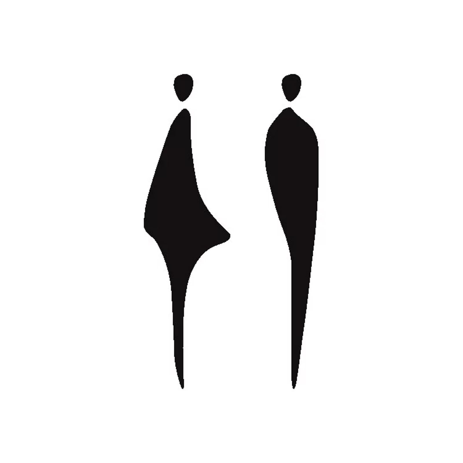 Bathroom Signs for Office or Business, Restroom Sign - Bathroom and Toilet Door or Wall Decor(Black)
