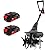 MZK 20V Cordless Tiller Cultivator with 24 Steel Tines,7.8-inch Wide Battery Powered Garden Cultivator, Mini Tiller for Gardening(2 * 2AH Battery and Charger Included)
