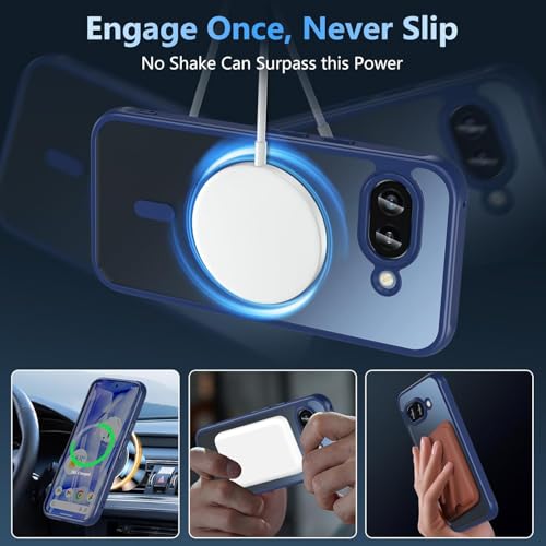 Coque pour Google Pixel 9A compatible MagSafe noire transparente antichoc avec protection écran - 3