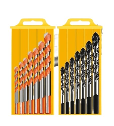 Broca multifuncional for vidrio de 3-12 mm, juego de diamantes triangulares, for cerámica, baldosas, hormigón, ladrillo, madera, perforación, sierra de corona, metal(5 PCS Set Black)