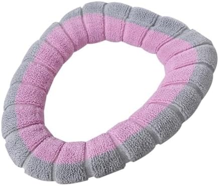 Toilet Seat Warmer Cover with Handle for Oval and Elongated Toilets Warm Acrylic Material Machine Washable Reusable Winter Accessory (WHITE A) — view 2