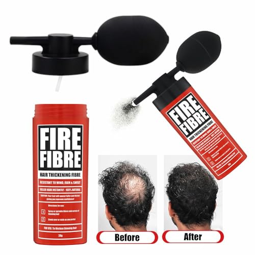 FIRE FIBRE Hair Fibres for Thinning Hair Undetectable & Natural, 28g Bottle, Completely Conceals Hair Loss Instantly - Image 4