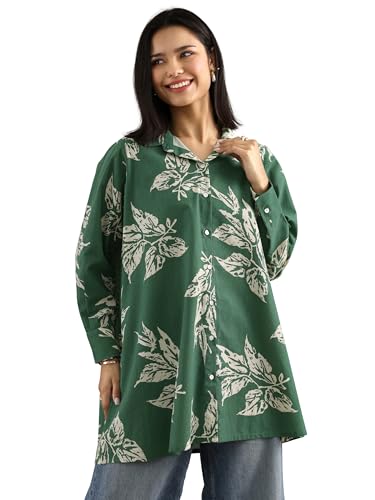 Image of Libas Printed Cotton A Line Kurti Suit
