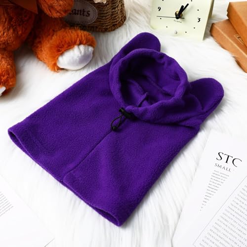 Warme Hundehut Plüsch Hunde Mütze Beruhigende Ohrenschützer Hundemütze für Haustier Winter Warmer Halten Hundehüte Kätzchenhut mit Leise Ohrenschützern Kapuzenpullover M (Lila)