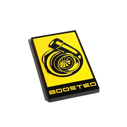 Image of GT350 Style Boosted Badge (White) (Yellow)