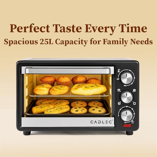 Image of Cadlec MultiChef Multi-Function OTG for Kitchen, 25 Litre, 1300W, Oven Toaster Griller, Adjustable Temperature & Timer, Bake, Grill & Toast, Oven for Baking - Silver
