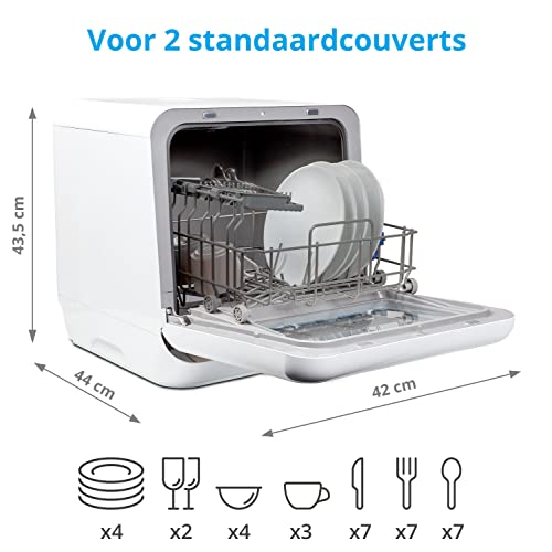 MEDION Mini Afwasmachine (tafelmodel, vaatwasser, 2 couverts, werkt met/zonder wateraansluiting, 6 reinigingsprogramma's, voor zuigflessen, starttijdkeuze, vrijstaand, MD 37217) - Afbeelding 8