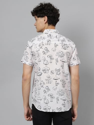 Image of LookMark Men's Trendy Cotton Blend Spread Collar Half Sleeve Printed Shirt||Printed Shirt for Men||AZ-LM-P1-PRINTED Shirt Cole-Parent