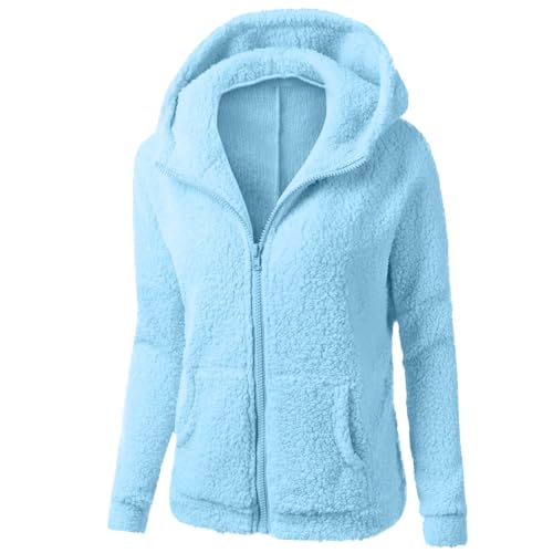 Fleece Jacket for Teen Girls Winter Warm Sherpa Plush Hoodies Zip Up Lightweight Cute Thin Coat with Pockets3