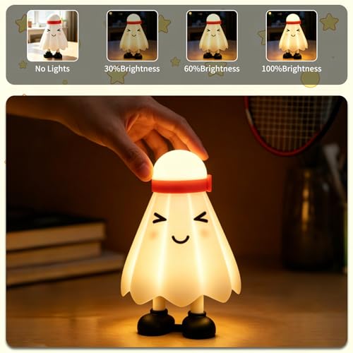 Image of Cute Badminton Night Lights for Children, Rechargeable Soft Light, Nursery Lights, Bedrooms, Desks, and Lovely Gifts for Boys and Girls