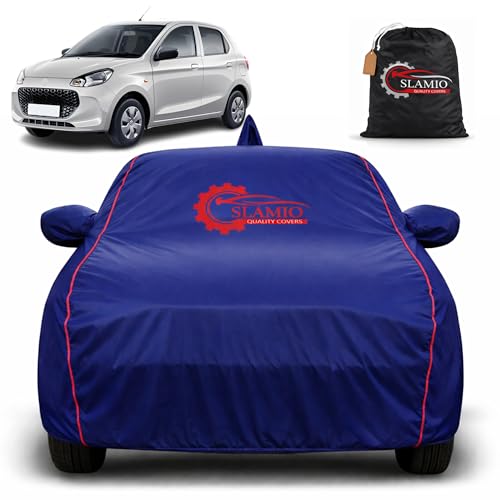 Image of Car Cover for Maruti Suzuki Alto K10 2010-2021 | 100% Waterproof Heavy-Duty 3-Layer | All-Weather Rain, UV, Sun & Dust Protection | Custom Fit | Mirror & Antenna Pockets | Navy Blue