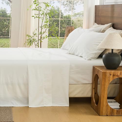 Image of Bedlifes 100% French Linen King Bedding Set - 18-24 inch Extra Deep, 6-Piece | Soft & Durable, Breathable & Cooling, Flax Linen Sheet, OEKO-TEX Certified, Moisture Wicking, Easy Care, Machine Washable