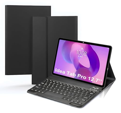 Image of ProElite Keyboard Case Cover for Lenovo Idea Tab Pro 12.7 inch 2025, Magnetic Detachable Wireless Bluetooth Keyboard Case Lenovo Idea Tab Pro 12.7 inch, Black