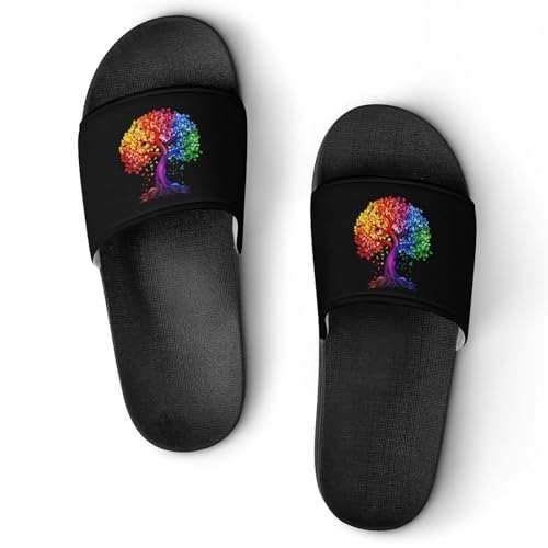 Tree of Life Chakra Unisex Shower Shoes House Slippers Non-Slip Indoor Bathroom Shoes for Pool Beach 40 (250mm)
