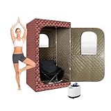 aledaras Portable Full Size Steam Sauna for Home Spa, Personal Lightweight Sauna Tent for Relaxation, Steam Sauna Room with 1200W & 3L Steamer Generator, Remote Control, Large Size Foldable Chair