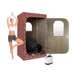 Portable Full Size Steam Sauna for Home Spa, Personal Lightweight Sauna Tent for Relaxation, Steam Sauna Room with 1200W & 3L Steamer Generator, Remote Control, Large Size Foldable Chair